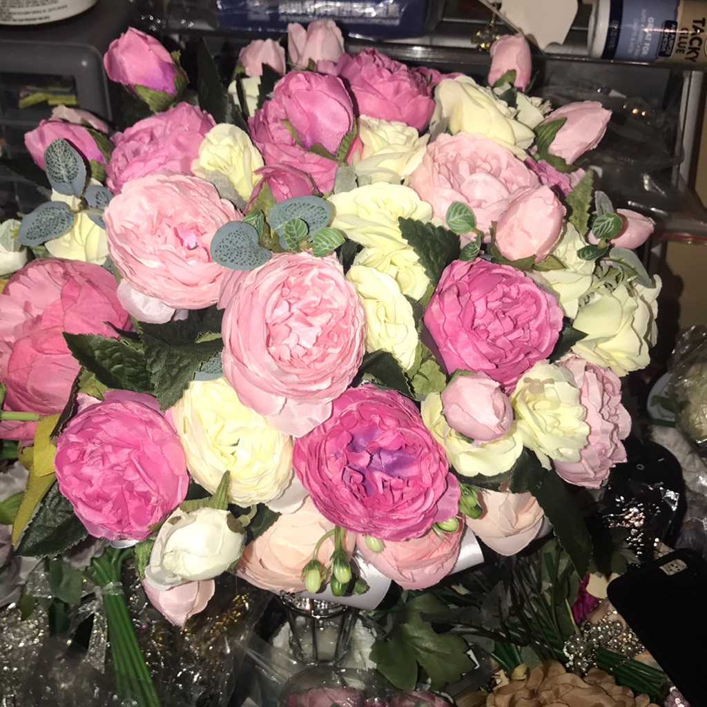 Nwt Beautiful Large Bridal Bouquet Handmade